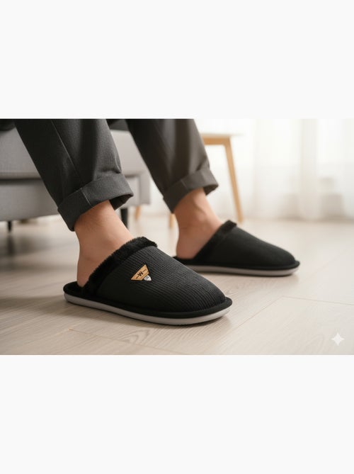 Mules homme velours ondulé MU9714 - Kiabi