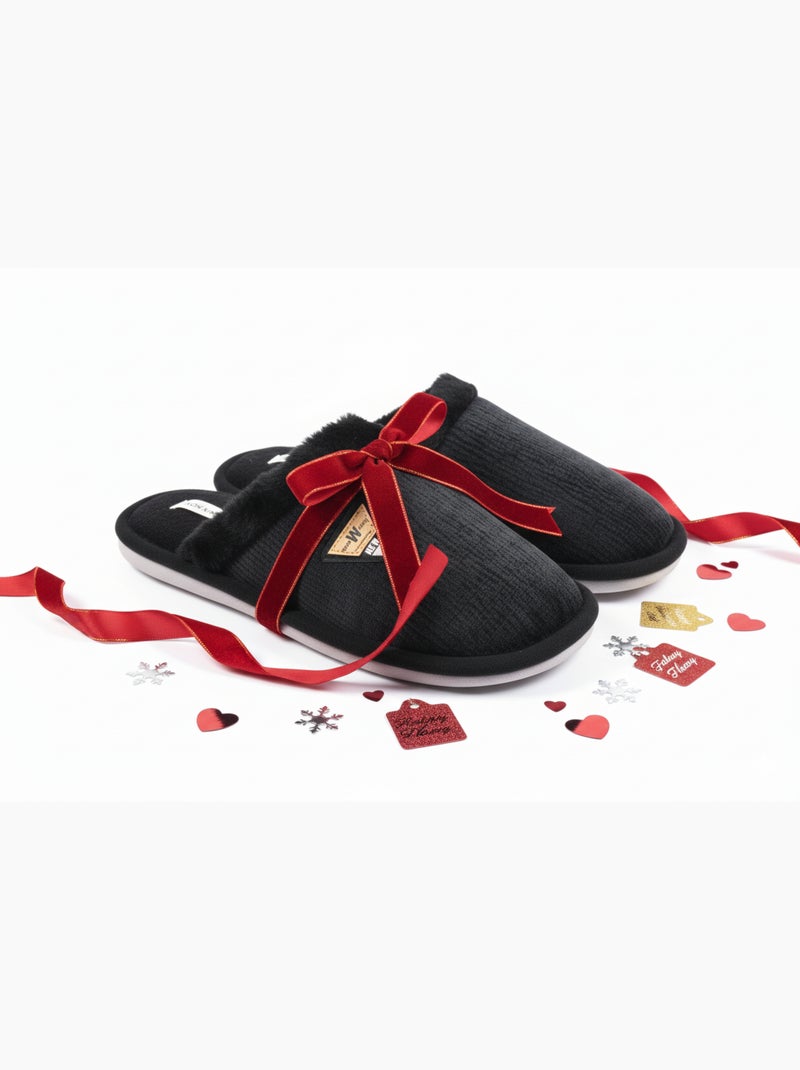 Mules homme velours ondulé MU9714 Noir - Kiabi