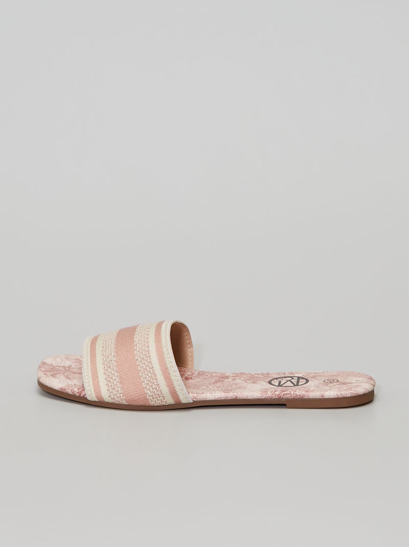 Mules imprimées 'jungle' rose - Kiabi