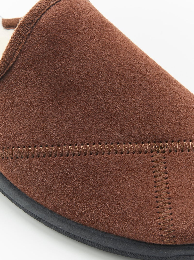 Mules intérieur laine - Damart Marron - Kiabi