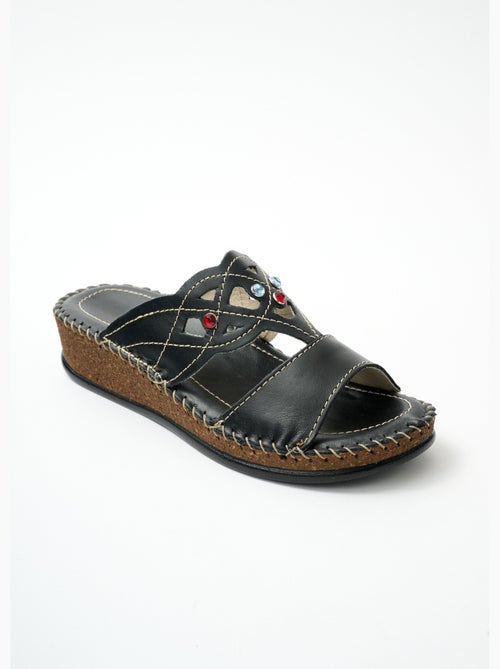 Mules largeur confort cuir - Afibel - Kiabi