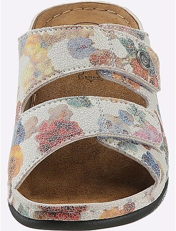 Mules à deux fermetures auto-agrippantes et semelle en cuir - Taille standard - Witt