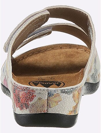 Mules à deux fermetures auto-agrippantes et semelle en cuir - Taille standard - Witt