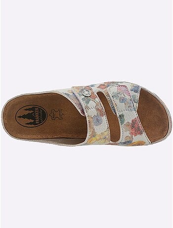Mules à deux fermetures auto-agrippantes et semelle en cuir - Taille standard - Witt