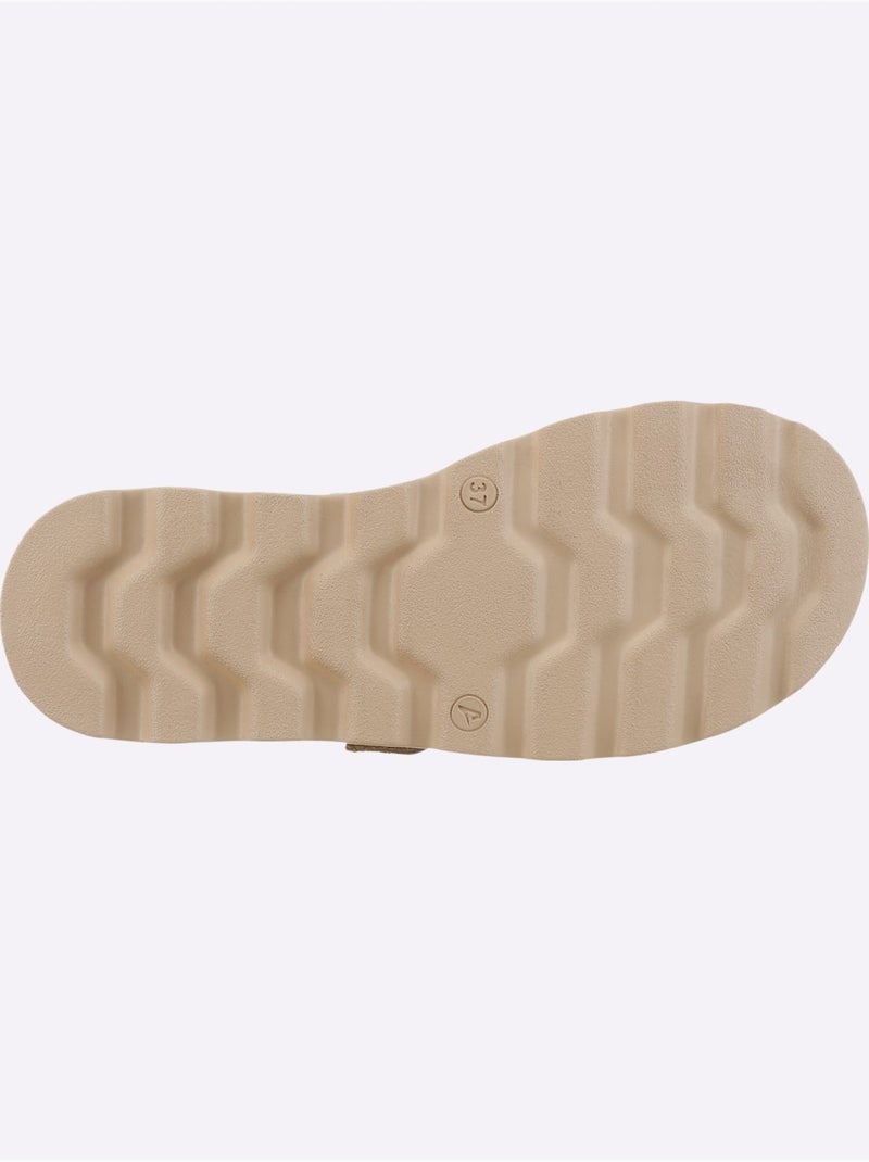 Mules matière synthétique - taille standard - helline Gris taupe - Kiabi