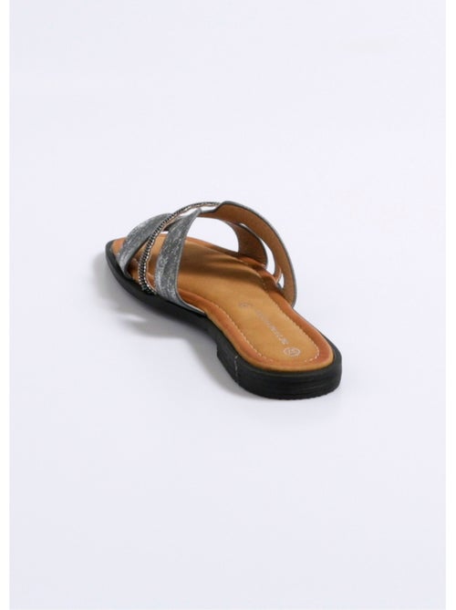 Mules métallisées et détail bride métal - AFIBEL - Kiabi