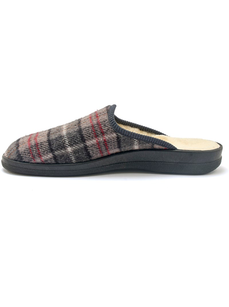 Mules mixtes fourrées laine majoritaire - PEDICONFORT Gris Bordeaux Blanc - Kiabi