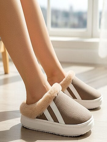 Mules mixtes hiver fourrées ND10929