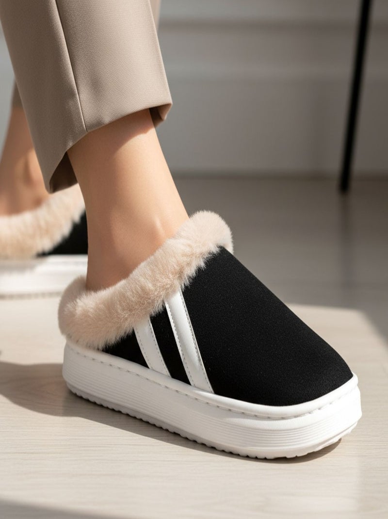 Mules mixtes hiver fourrées  ND10929 Noir - Kiabi