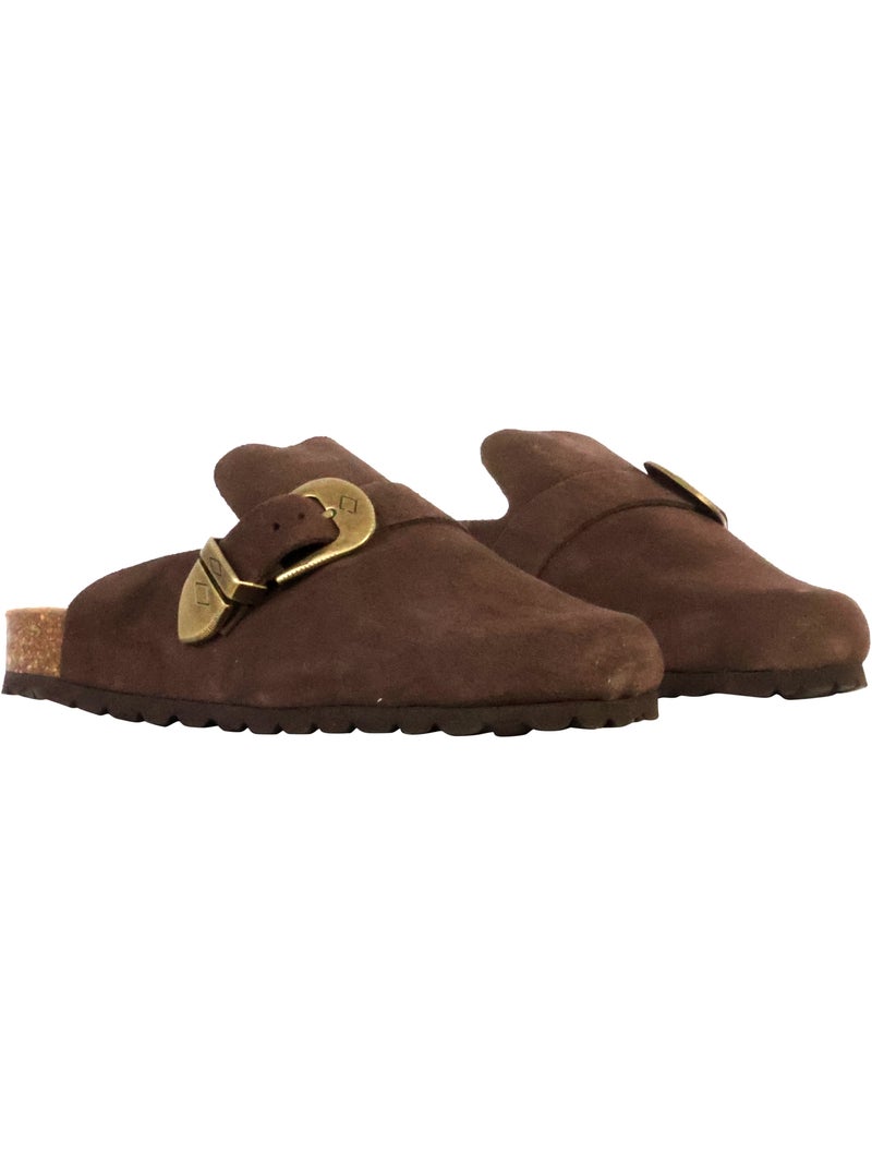 Mules Mocassin Cuir The Divine Factory Noga Boreal Cow Boy Marron - Kiabi
