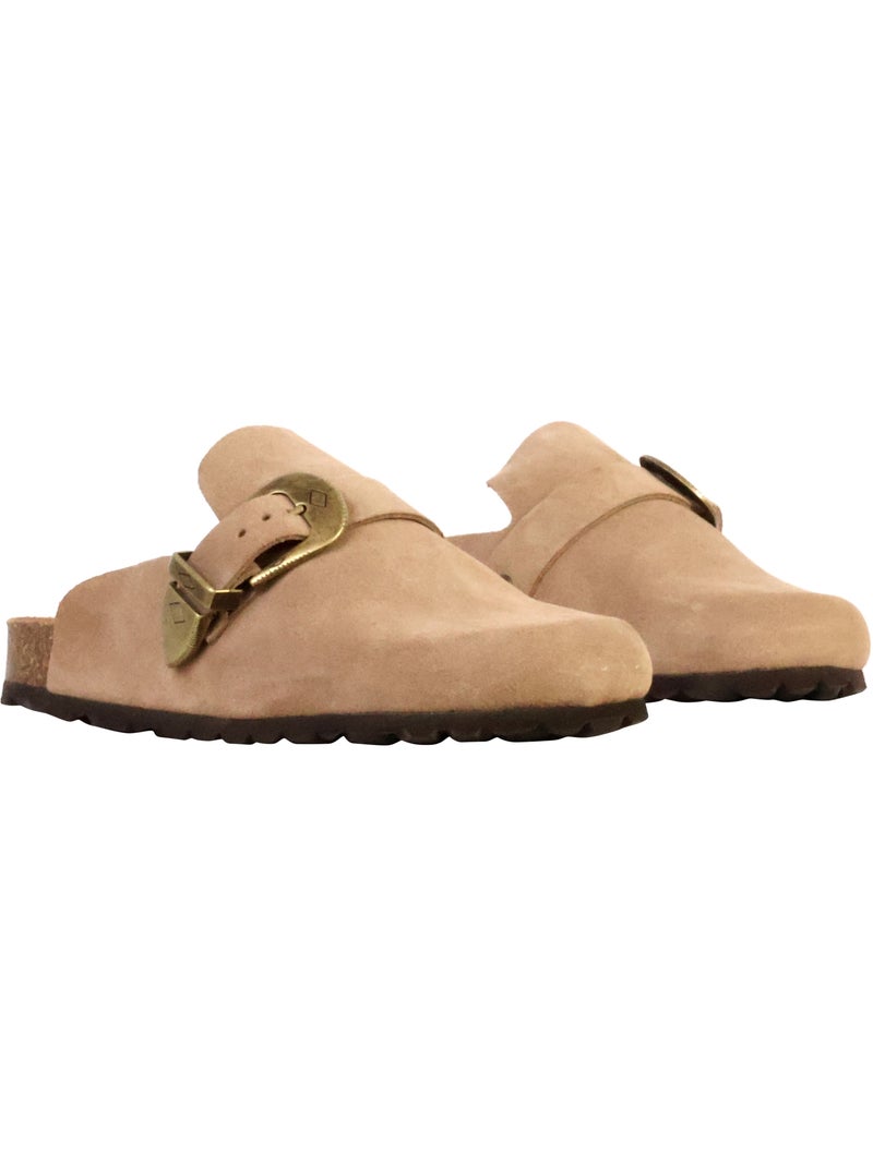 Mules Mocassin Cuir The Divine Factory Noga Boreal Cow Boy Taupe - Kiabi