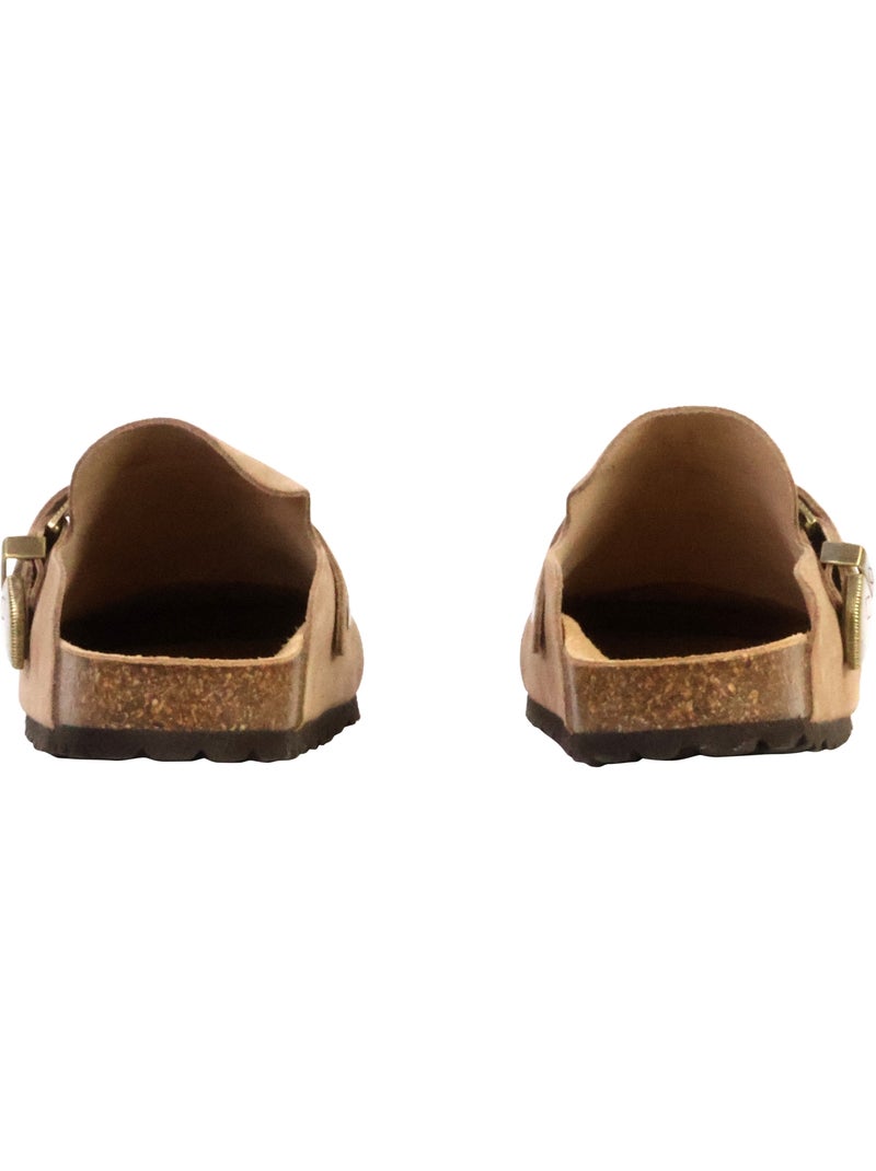 Mules Mocassin Cuir The Divine Factory Noga Boreal Cow Boy Taupe - Kiabi