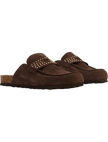 Mules Mocassin Cuir The Divine Factory Noga Gassirette Clous