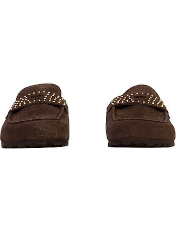 Mules Mocassin Cuir The Divine Factory Noga Gassirette Clous