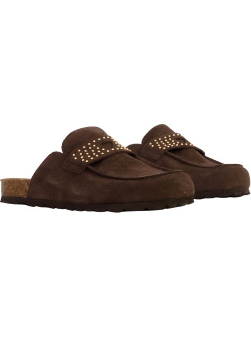 Mules Mocassin Cuir The Divine Factory Noga Gassirette Clous - Kiabi Mules Mocassin Cuir The Divine Factory Noga Gassirette Clous - Kiabi