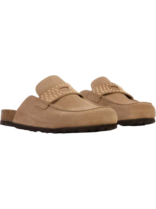 Mules Mocassin Cuir The Divine Factory Noga Gassirette Clous - Kiabi
