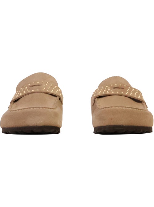 Mules Mocassin Cuir The Divine Factory Noga Gassirette Clous - Kiabi
