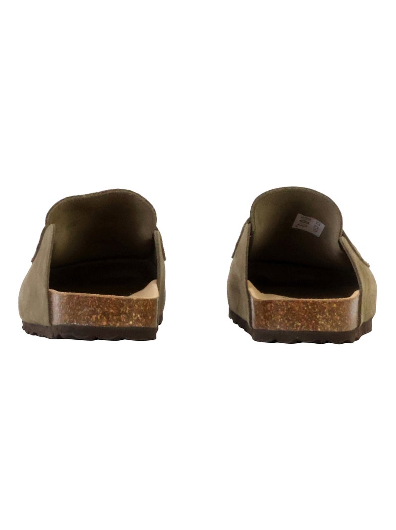 Mules Mocassin Cuir The Divine Factory Noga Gassirette Kaki - Kiabi