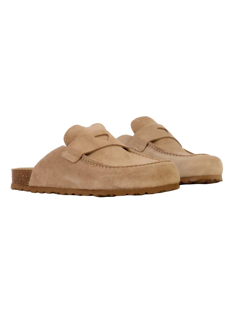 Mules Mocassin Cuir The Divine Factory Noga Gassirette Taupe - Kiabi