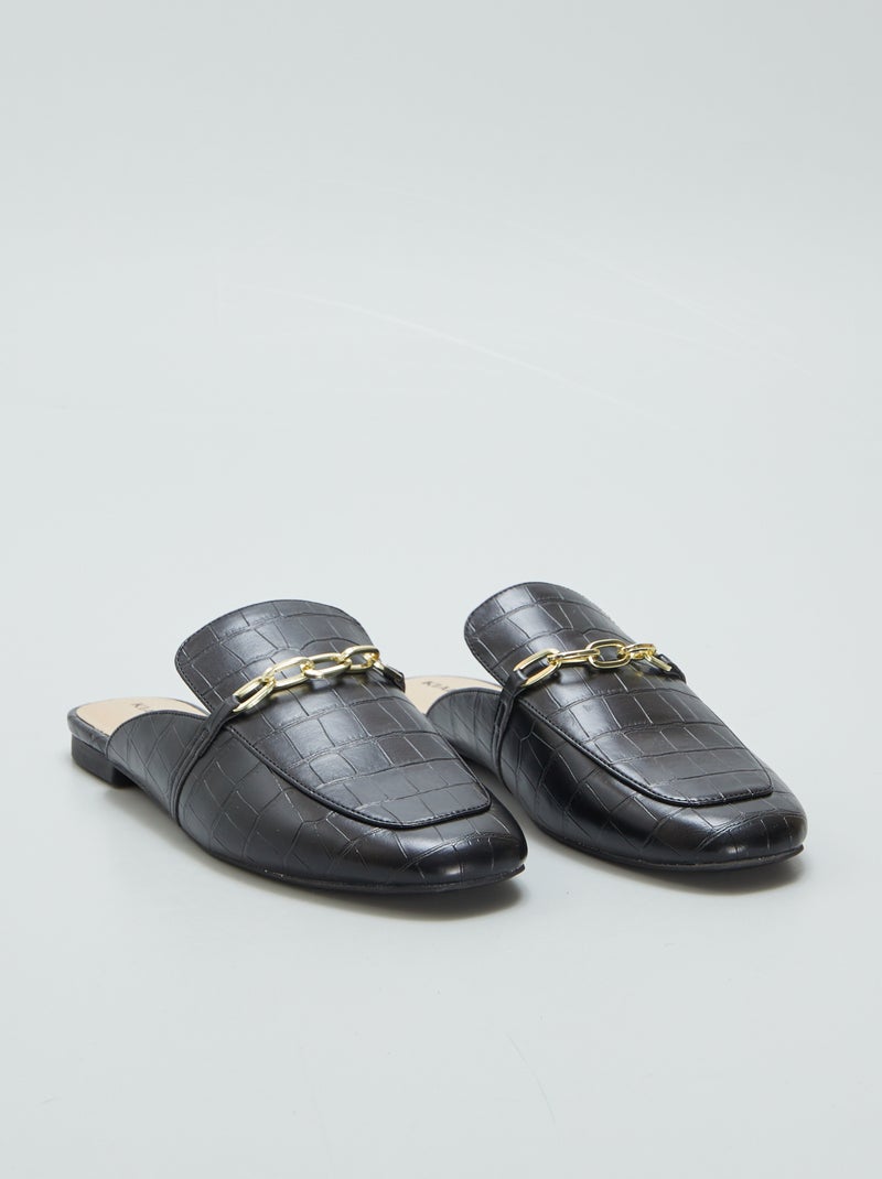 Mules mocassins Noir - Kiabi