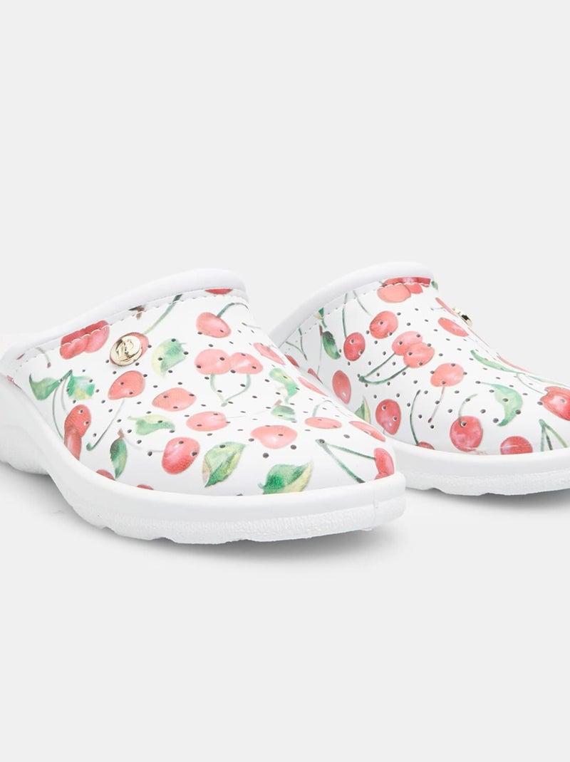 Mules motif cerise - BATA Rouge - Kiabi