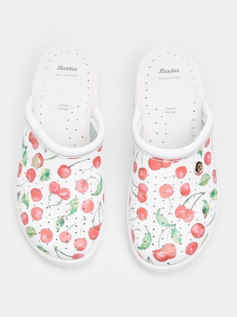 Mules motif cerise - BATA Rouge - Kiabi