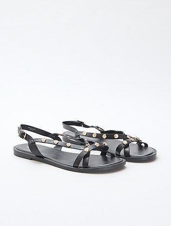 Mules multi-brides à clous brillant