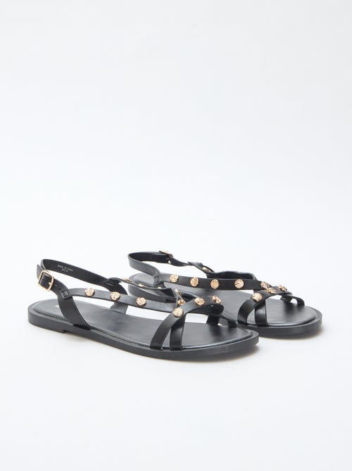 Mules multi-brides à clous brillant - Kiabi