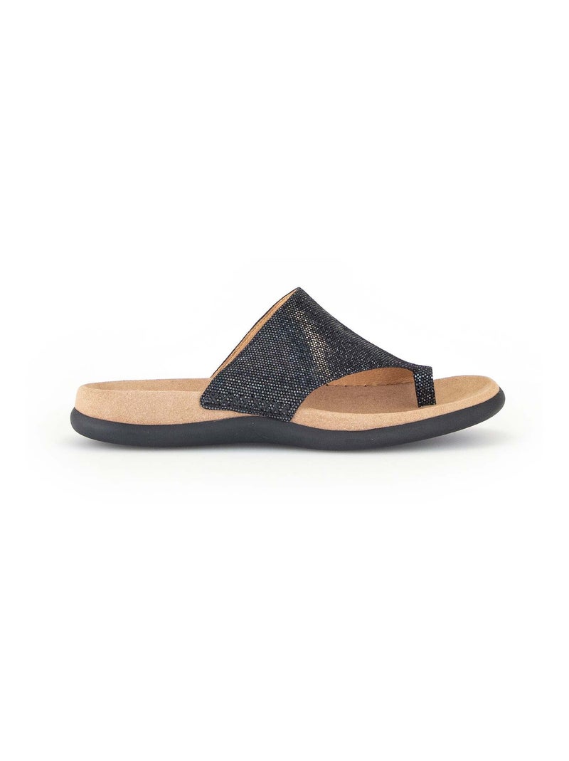 Mules multis en cuir velours Noir Multicolore - Kiabi