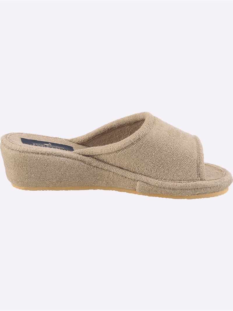 Mules ouvertes en éponge en coton et semelle en caoutchouc - taille standard - witt Beige - Kiabi