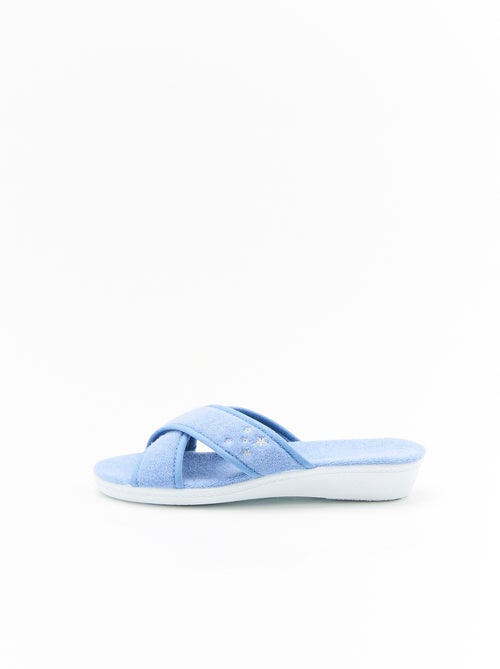 Mules ouvertes en tissu éponge - Damart - Kiabi