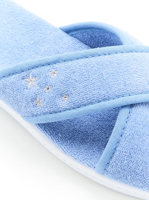 Mules ouvertes en tissu éponge - Damart - Kiabi