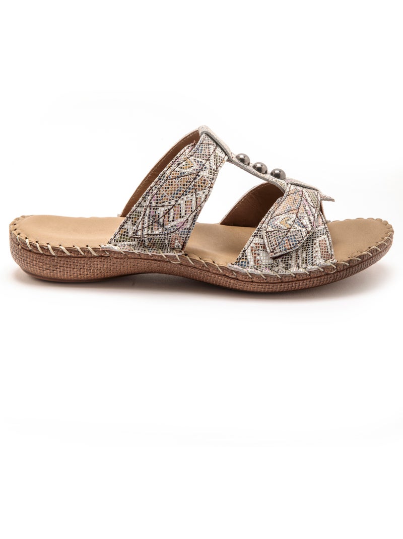 Mules ouverture totale cuir - PEDICONFORT Beige/Rose - Kiabi