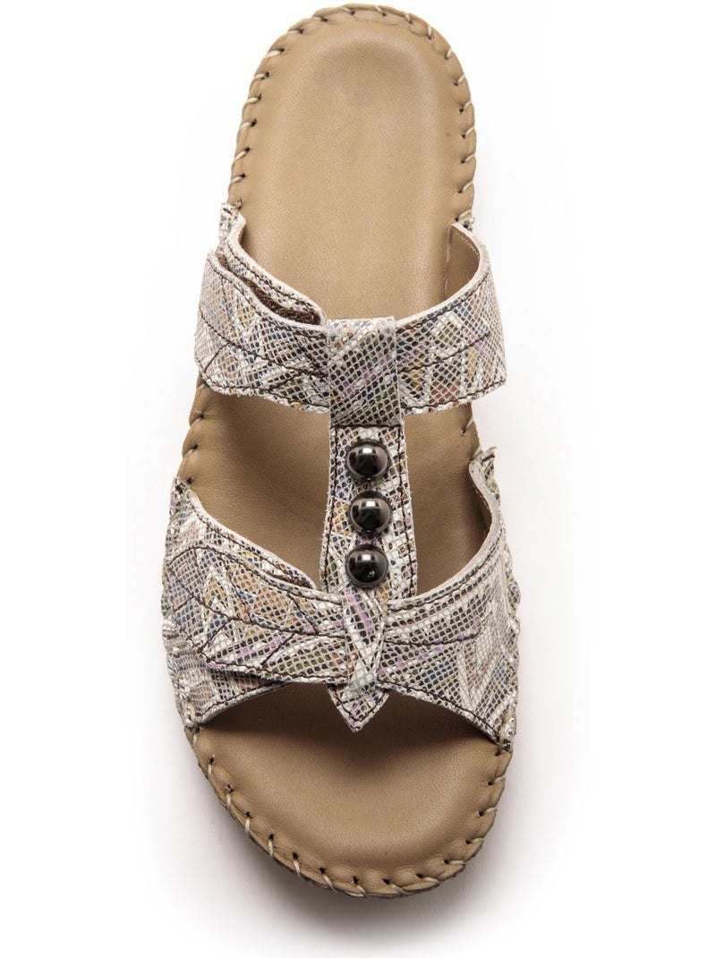 Mules ouverture totale cuir - PEDICONFORT Beige/Rose - Kiabi