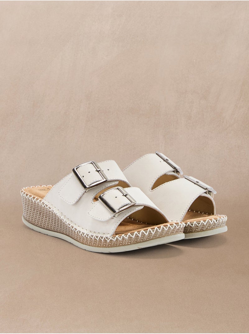 Mules ouverture totale par scratchs - PEDICONFORT Beige - Kiabi