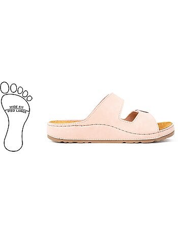 Mules pieds larges H - Modèle Hibiscus