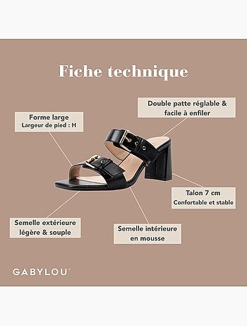 Mules pieds larges H - Modèle Iza