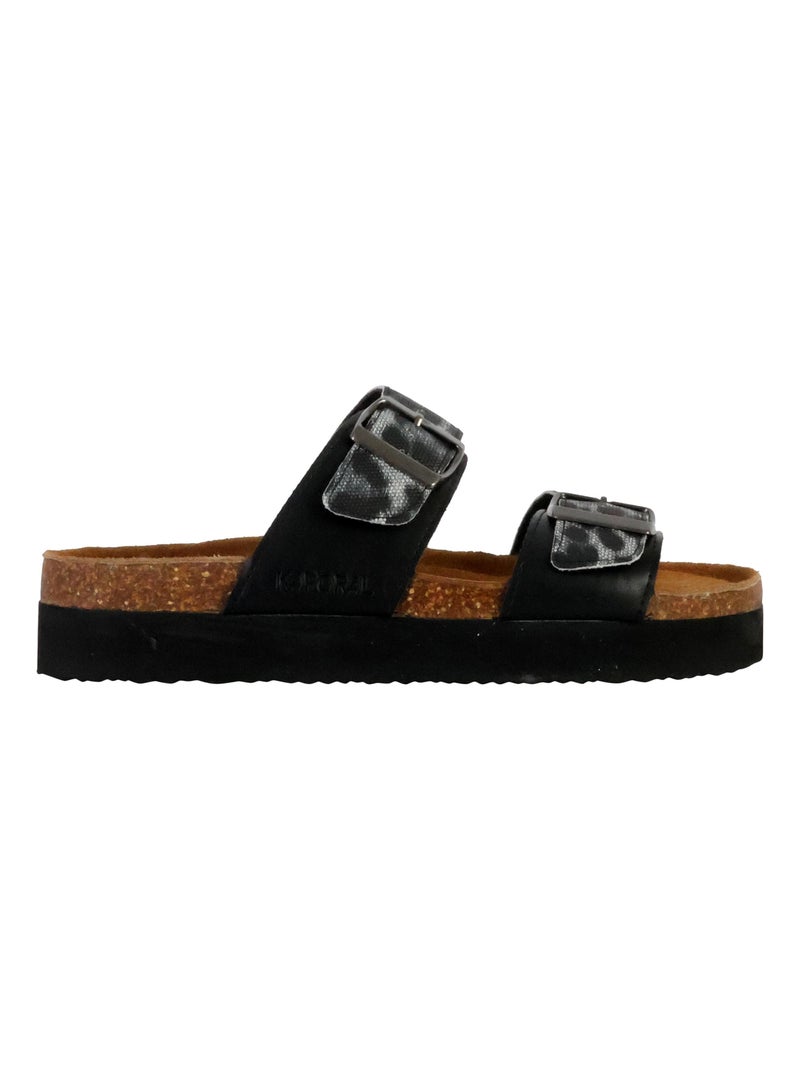 Mules Plate Cuir Solinea Noir - Kiabi