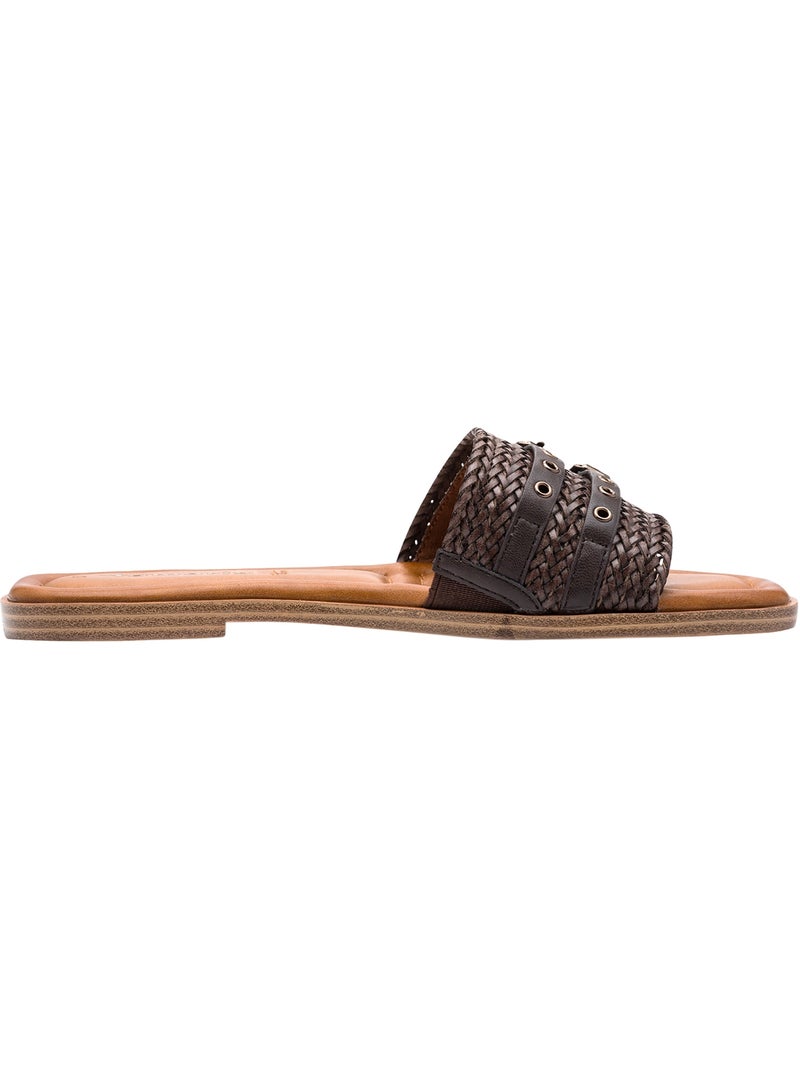 Mules Plates à Enfiler Tamaris Marron - Kiabi