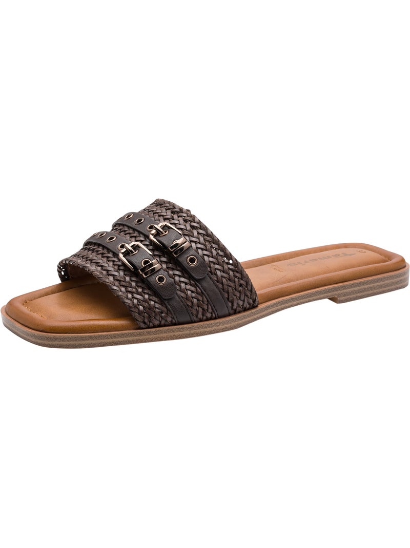 Mules Plates à Enfiler Tamaris Marron - Kiabi