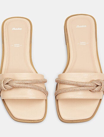 Mules plates avec bandes bijoux BATA