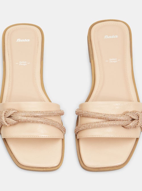Mules plates avec bandes bijoux BATA - Kiabi