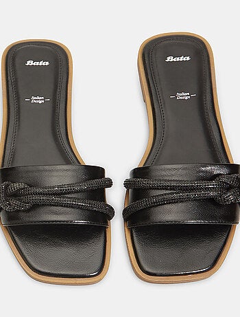 Mules plates avec bandes bijoux BATA