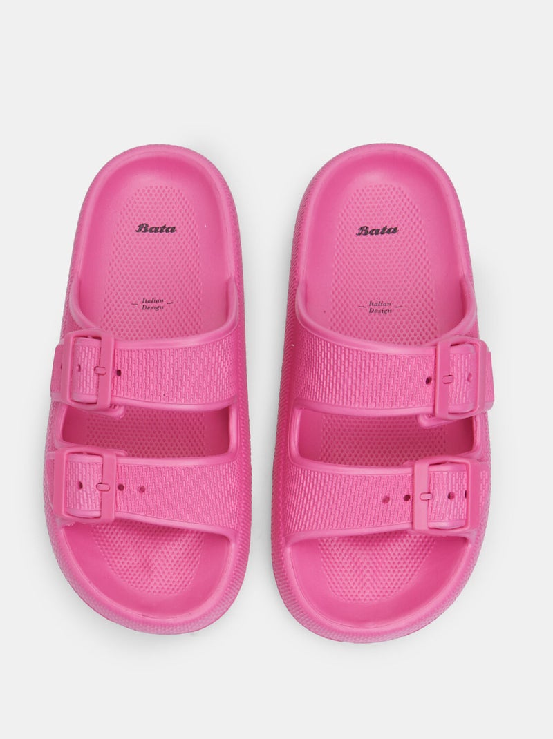 Mules plates avec brides BATA Rose fushia - Kiabi