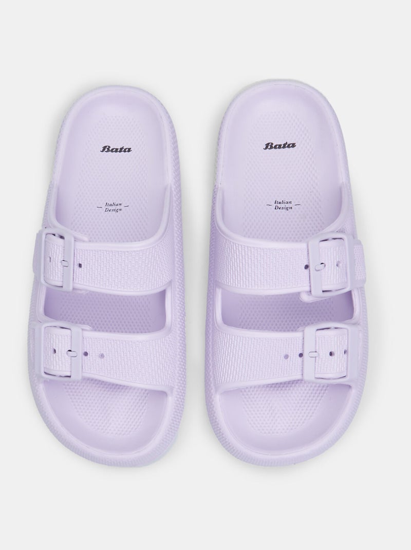 Mules plates avec brides BATA Violet - Kiabi