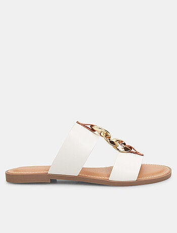 Mules plates avec chaîne BATA