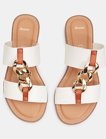 Mules plates avec chaîne BATA