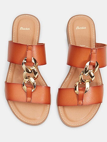 Mules plates avec chaîne BATA