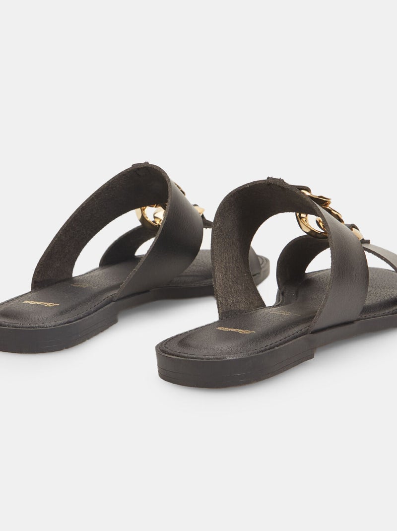 Mules plates avec chaîne BATA Noir - Kiabi