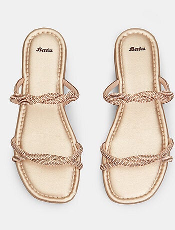 Mules plates avec colliers bijoux BATA